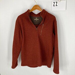 Mens Outdoor life burnt orange quarter zip ribbed sweater sz M